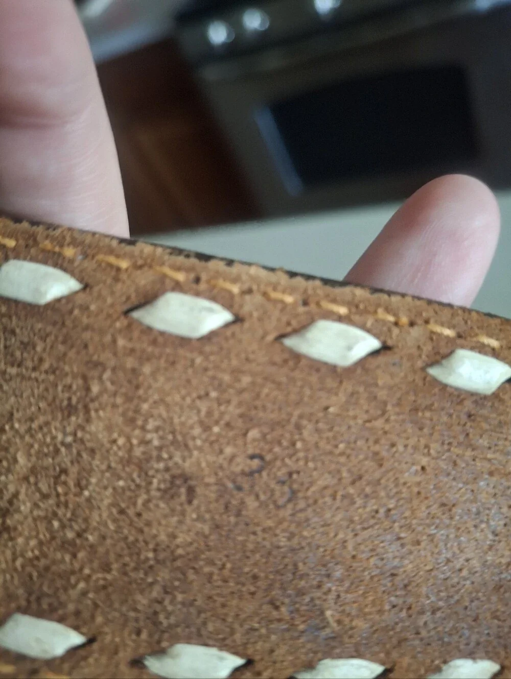 Tooled Leather Floral Belt with Turquoise Accents